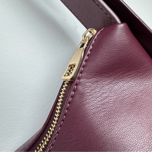 AOTA Anthropologie Wine Bow Shoulder Bag Slouchy Hobo Coquette Vegan Recycled - Picture 9 of 16